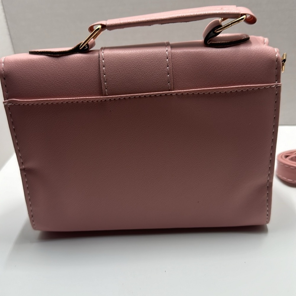 Retro, light, soft pink fashionable small flap crossbody bag - Picture 5 of 15